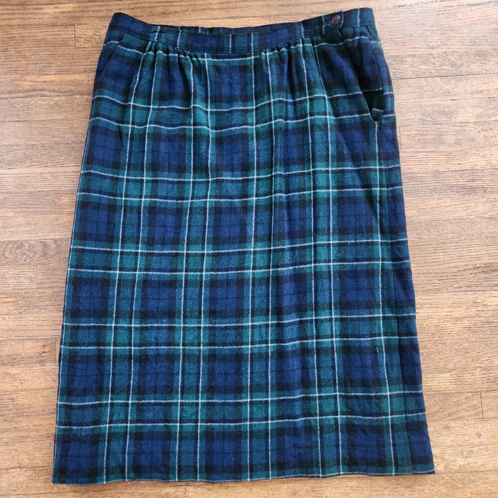 VTG Pendelton Maccallum Tartan Plaid 100% Virgin Wool Skirt Size 10